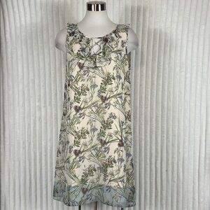 Max Studio botanical wildflower print Sleeveless flowy shift dress sz L